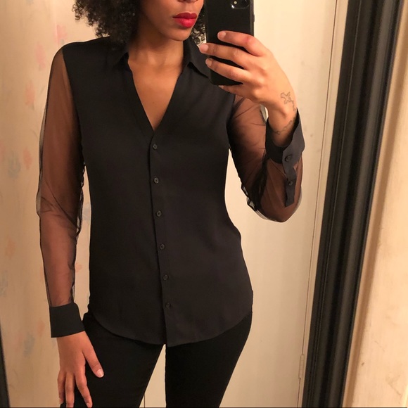 Express Tops - Express button-up dressy blouse